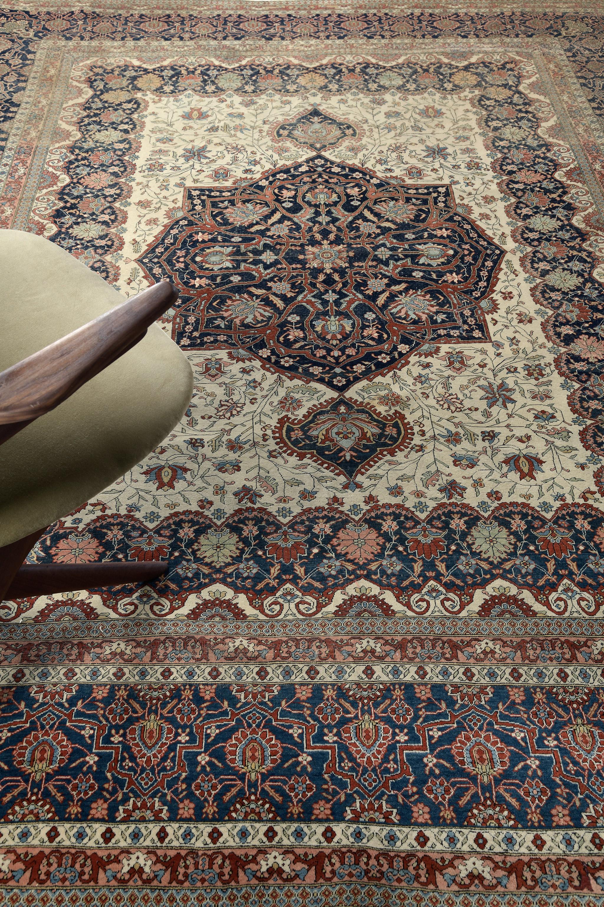 Antico tappeto persiano Kashan 57499 in vendita 1
