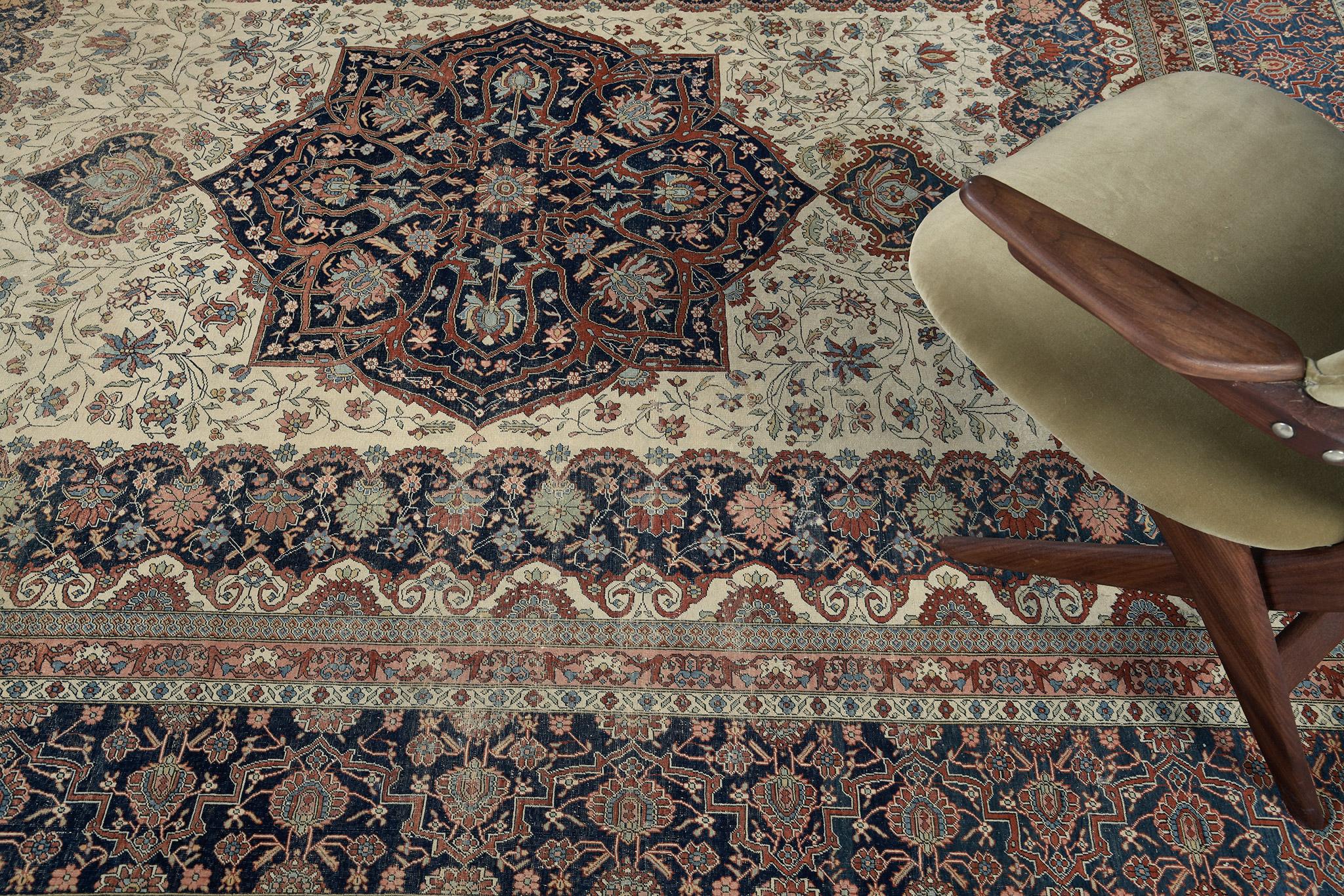 Antico tappeto persiano Kashan 57499 in vendita 2