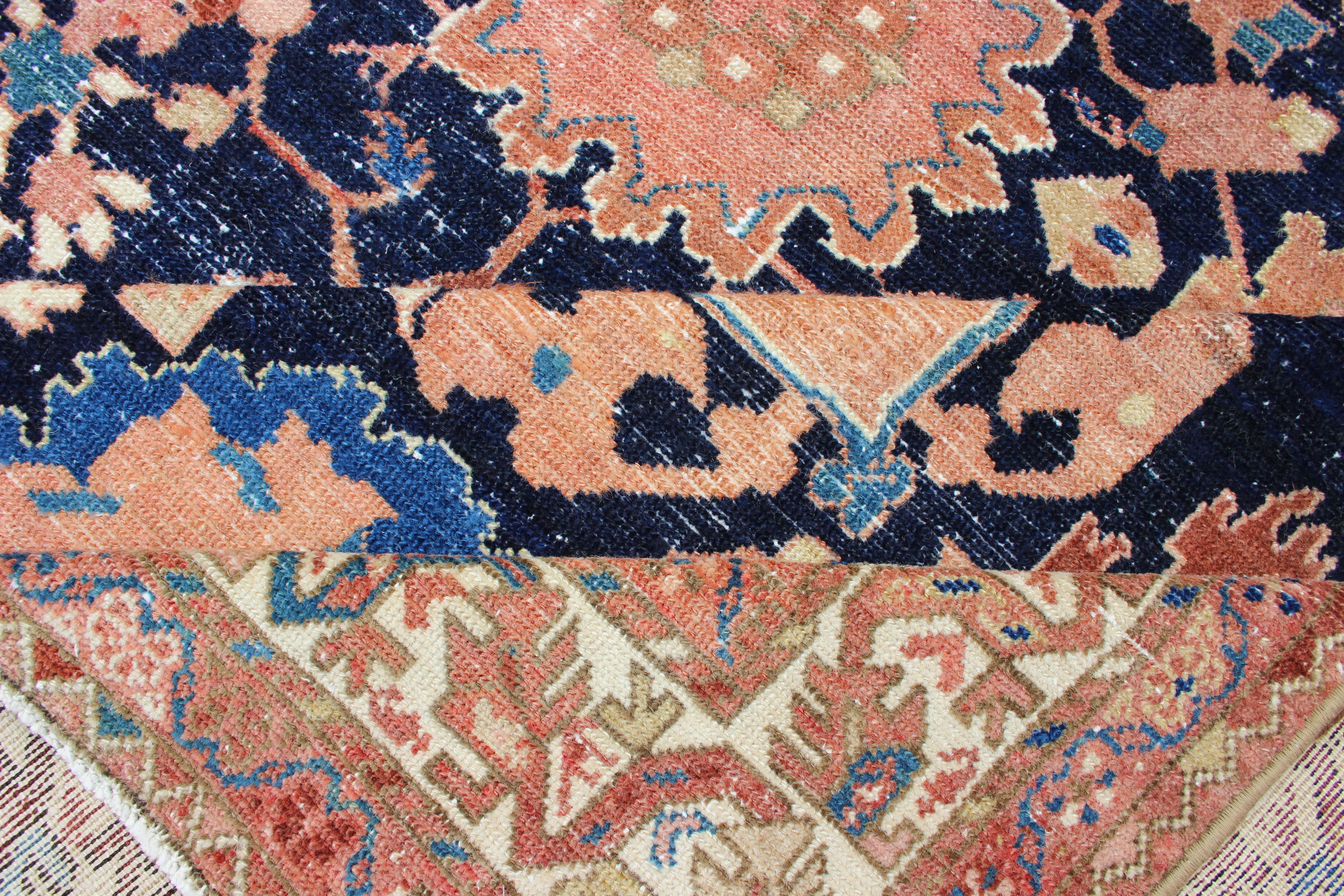 Antiker, feiner persischer Malayer-Teppich mit All-Over-Design in Marineblauem Feld im Angebot 6