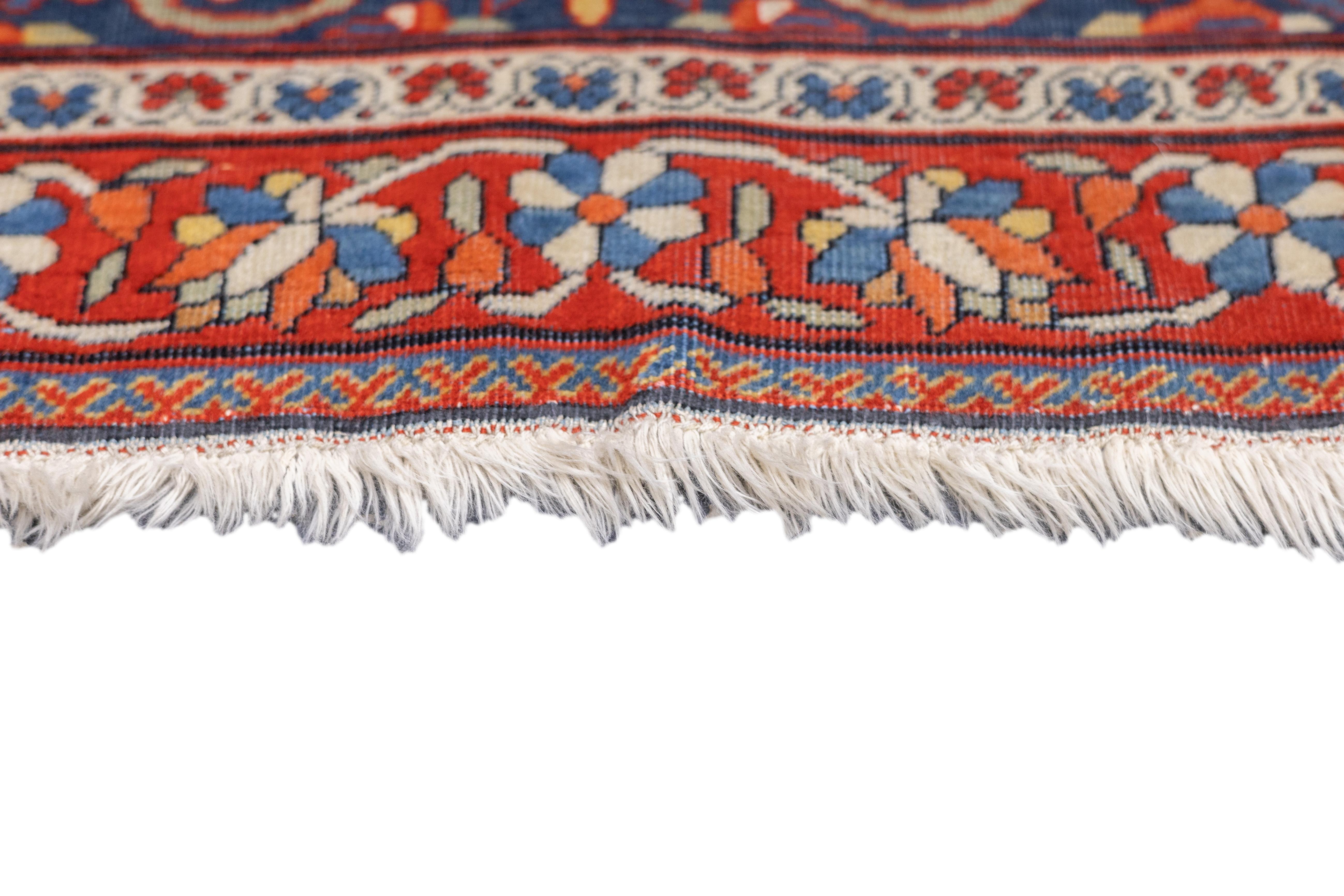 Antike feine persische Mohtasham Kashan Teppich 4'5