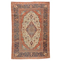 Antique Fine Persian Mohtasham Kashan Rug 4’5" x 6’8”