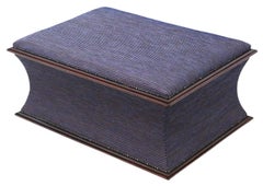 Antique Fine Quality 19th Century Concave Shaped Upholstered Ottoman Blanket Box
