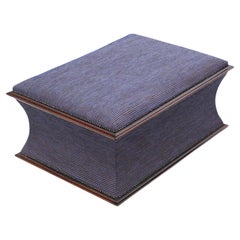 Antique Fine Quality 19th Century Concave Shaped Upholstered Ottoman Blanket Box