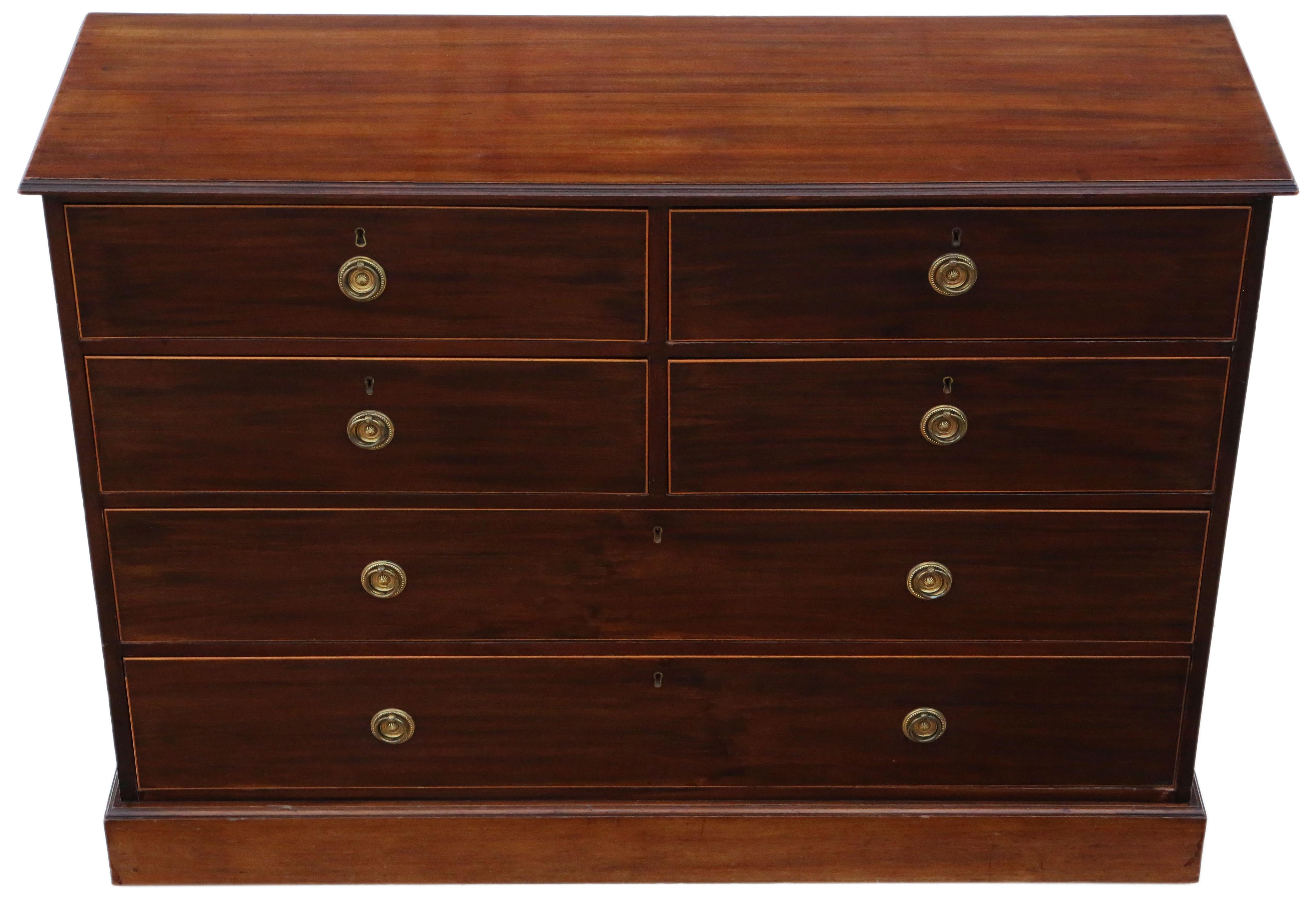 Antique Fine Quality 19th Century Inlaid Mahogany Chest of Drawers Mawer & Steph In Good Condition In Wisbech, Cambridgeshire