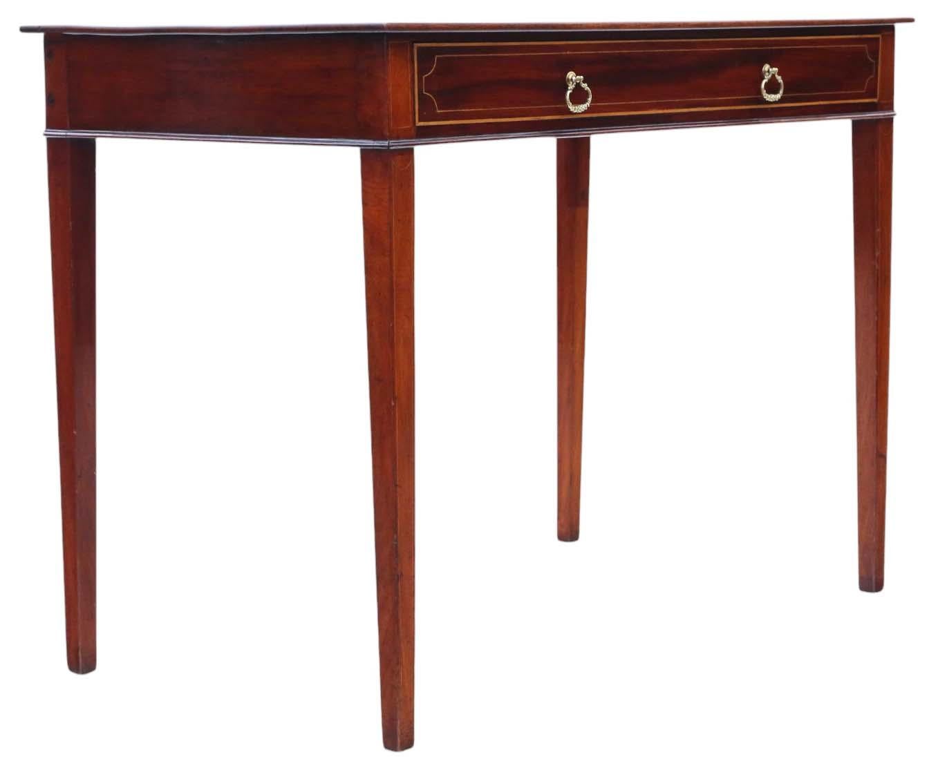 Bois Ancienne table à écrire en acajou marqueté du 19e siècle, de belle qualité en vente
