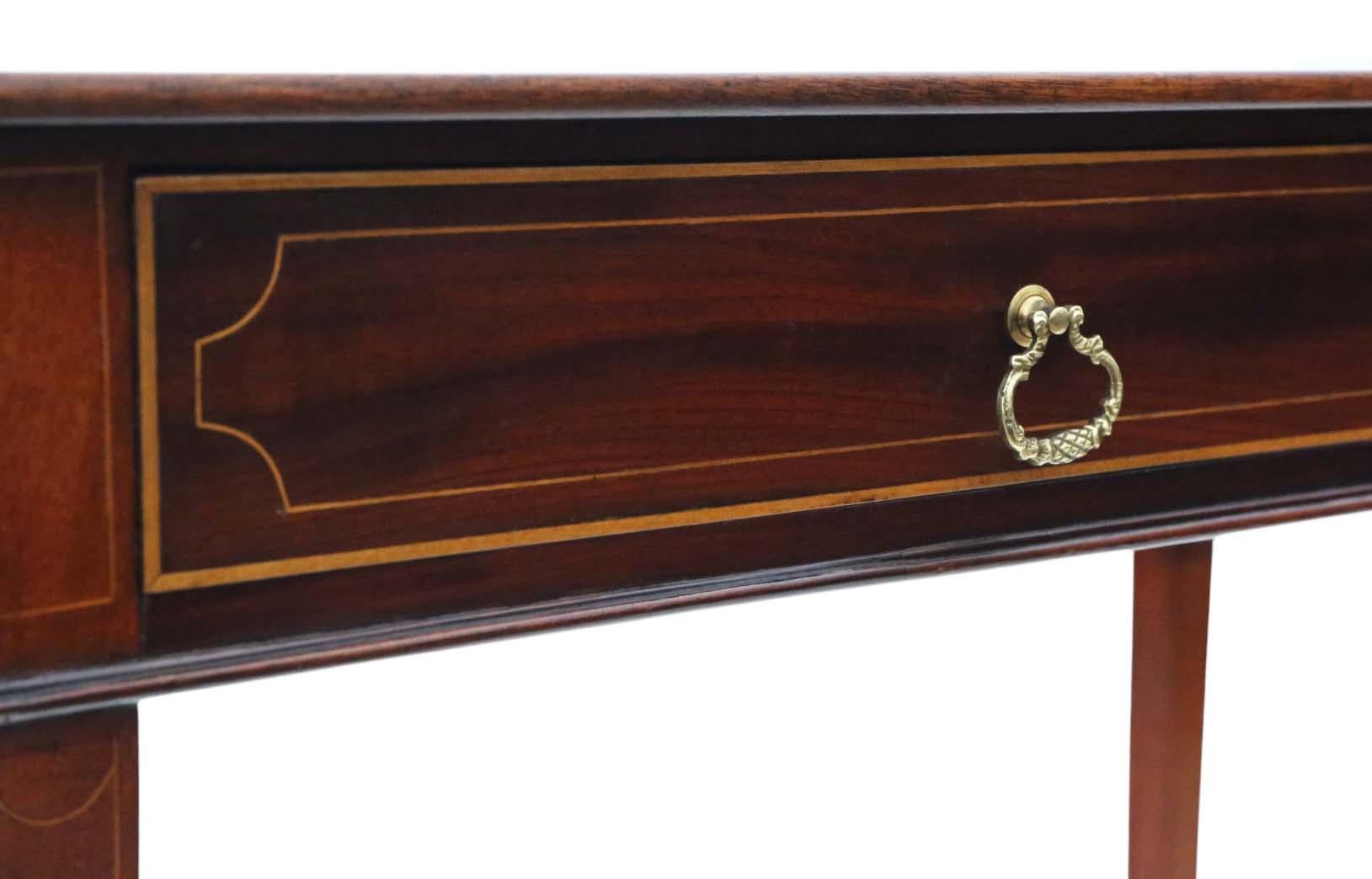 Ancienne table à écrire en acajou marqueté du 19e siècle, de belle qualité en vente 3