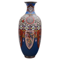 Antique Fine Quality 19th Century Large Meiji Japanese Cloisonne Vase