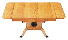 Antique Fine Quality 19th Century Swedish Biedermeier Satin Birch Sofa Table