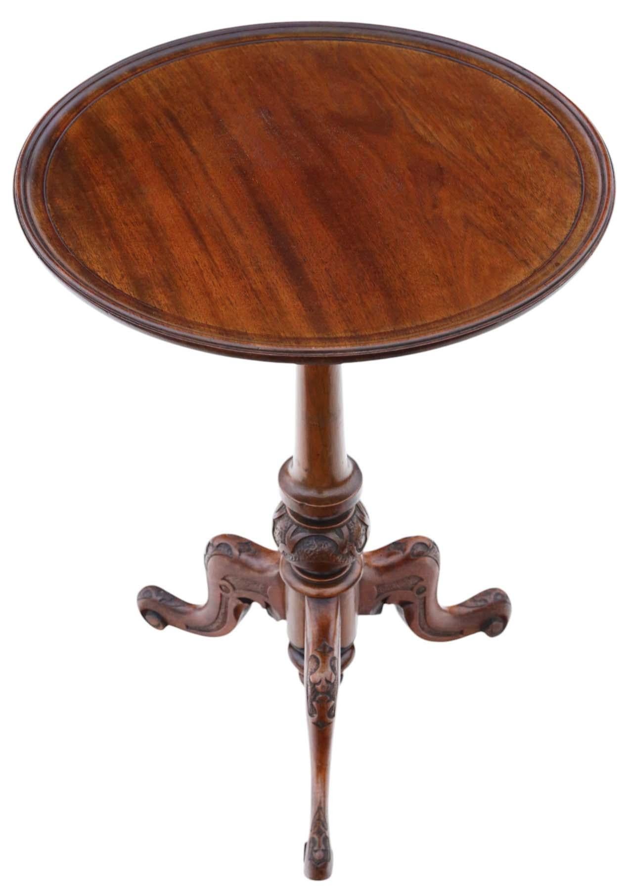 Table à vin ou table d'appoint ancienne du 19ème siècle en acajou et noyer Bon état - En vente à Wisbech, Cambridgeshire