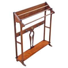 Antique Fine Quality Art Nouveau Mahogany Towel Rail Bathroom Stand c.1900
