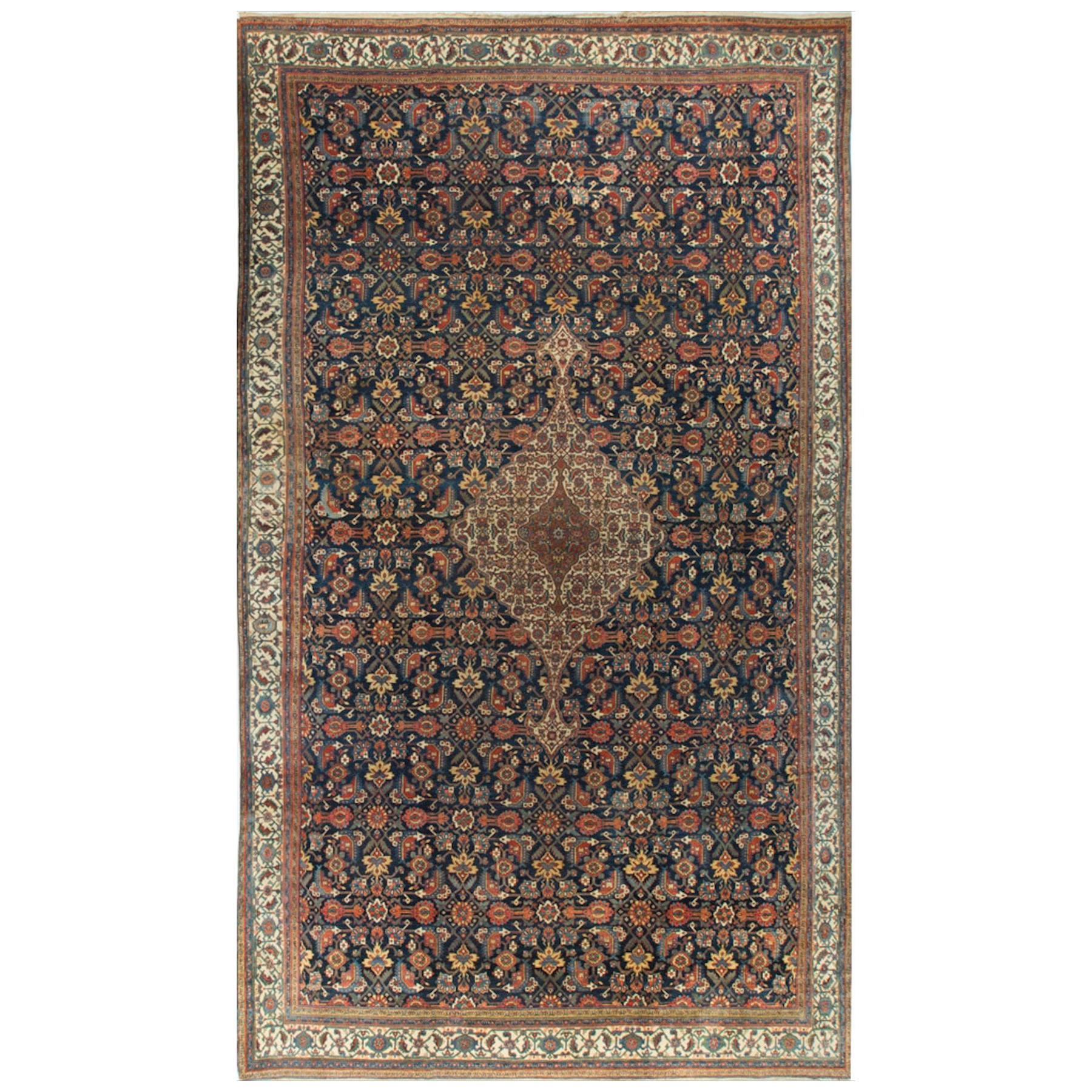 Antique Oversize Bibikabad Rug, circa 1900 12'2" x 21'8". For Sale