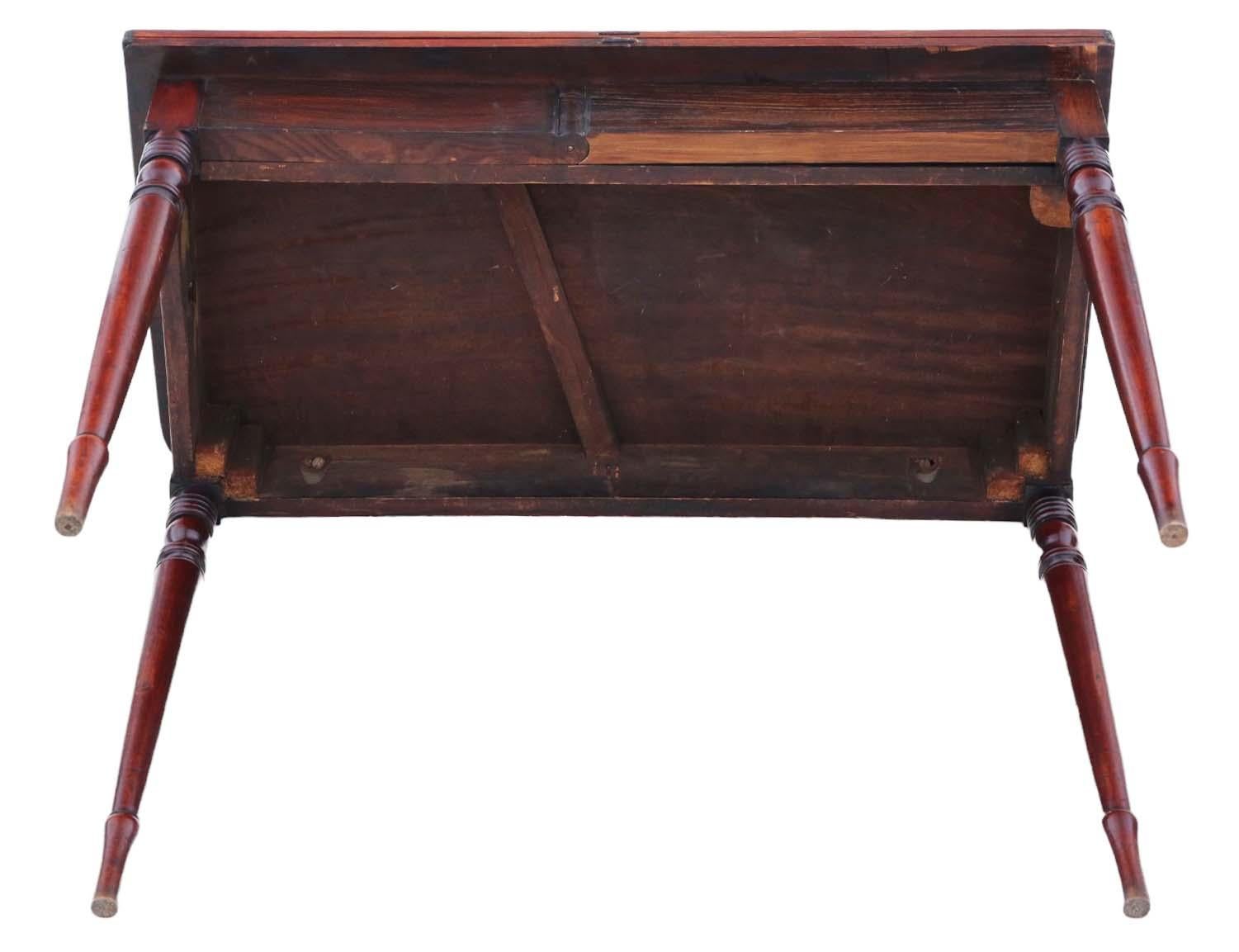 Antique Fine Quality C1800 Inlaid Mahogany Folding Card or Tea Table - Side For Sale 5