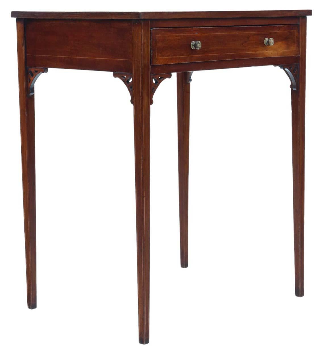 Wood Antique Fine Quality C1900 Inlaid Mahogany Ladies Writing Table Desk Dressing For Sale