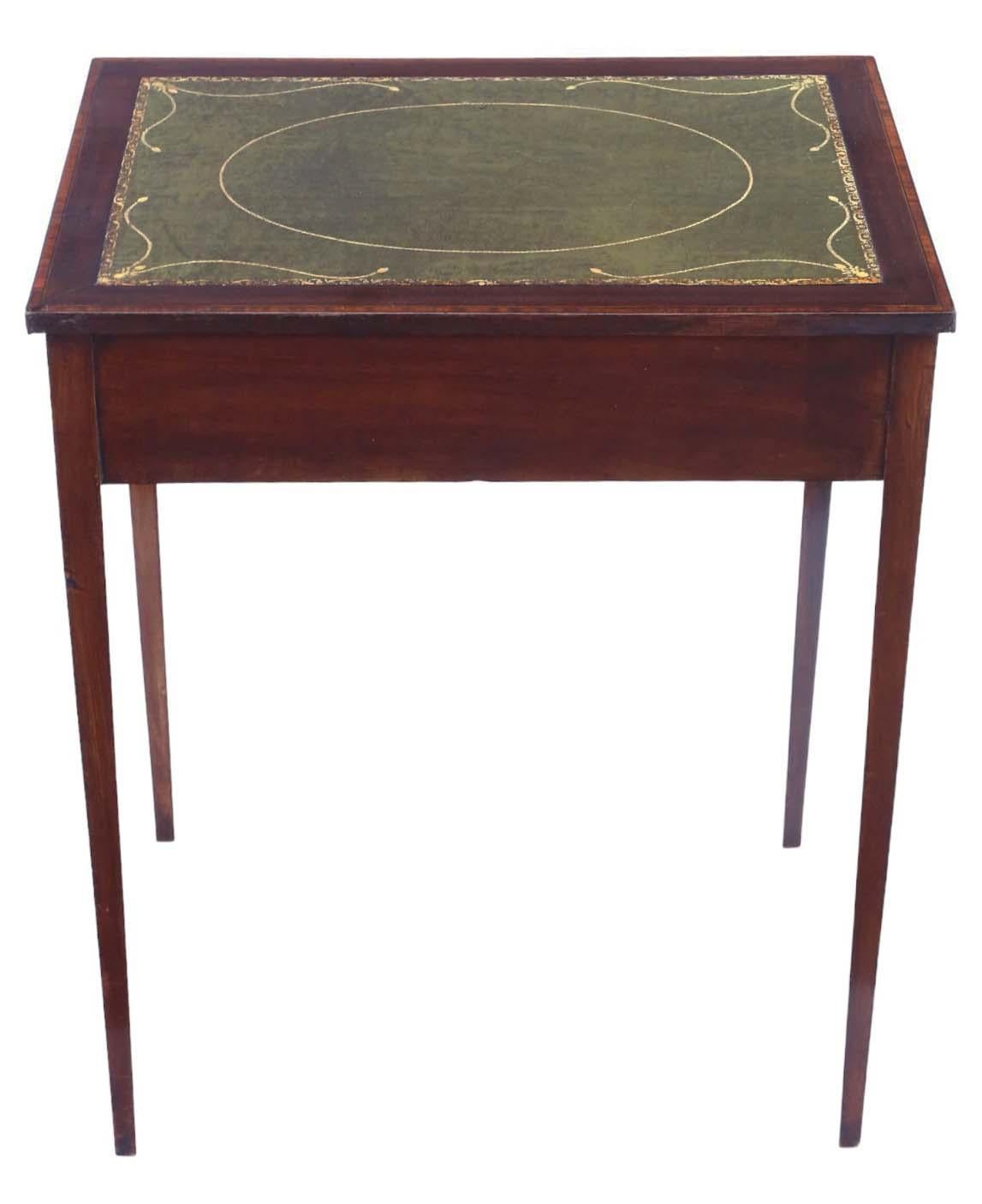 Antique Fine Quality C1900 Inlaid Mahogany Ladies Writing Table Desk Dressing For Sale 2
