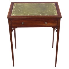 Ancienne table à écrire pour dames en acajou marqueté de belle qualité datant de 1900, bureau à dresser