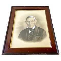 Antique Fine Quality Charcoal Colored Portrait of Gentleman