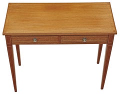 Antique Fine Quality Edwardian c.1905 Inlaid Satin & Red Walnut Writing Table