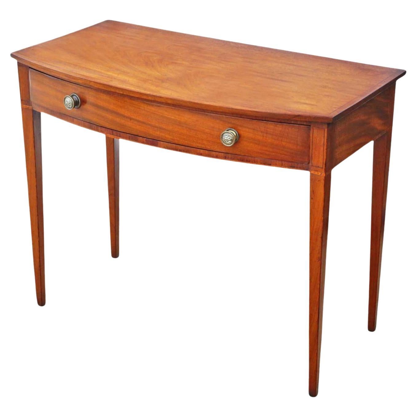 Antique Fine Quality Georgian Bow Front Mahogany Writing Dressing Table 19th C