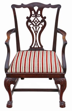 Antique Fine Quality Georgian Mahogany Elbow, Carver or Desk Chair 18th Century
