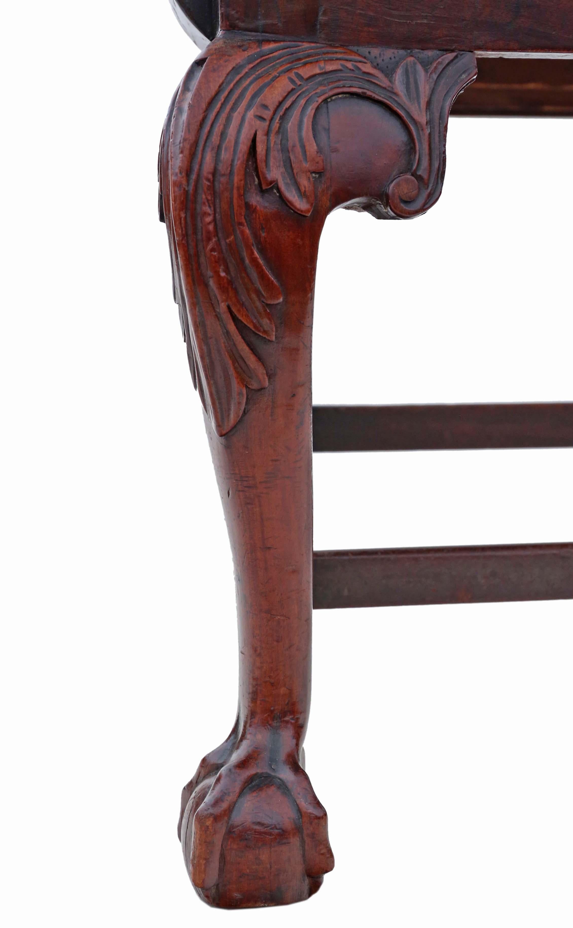 Chaise de bureau d'antiquités en acajou géorgien de qualité supérieure, sculpteur ou de sculpteur, XVIIIe siècle en vente 2