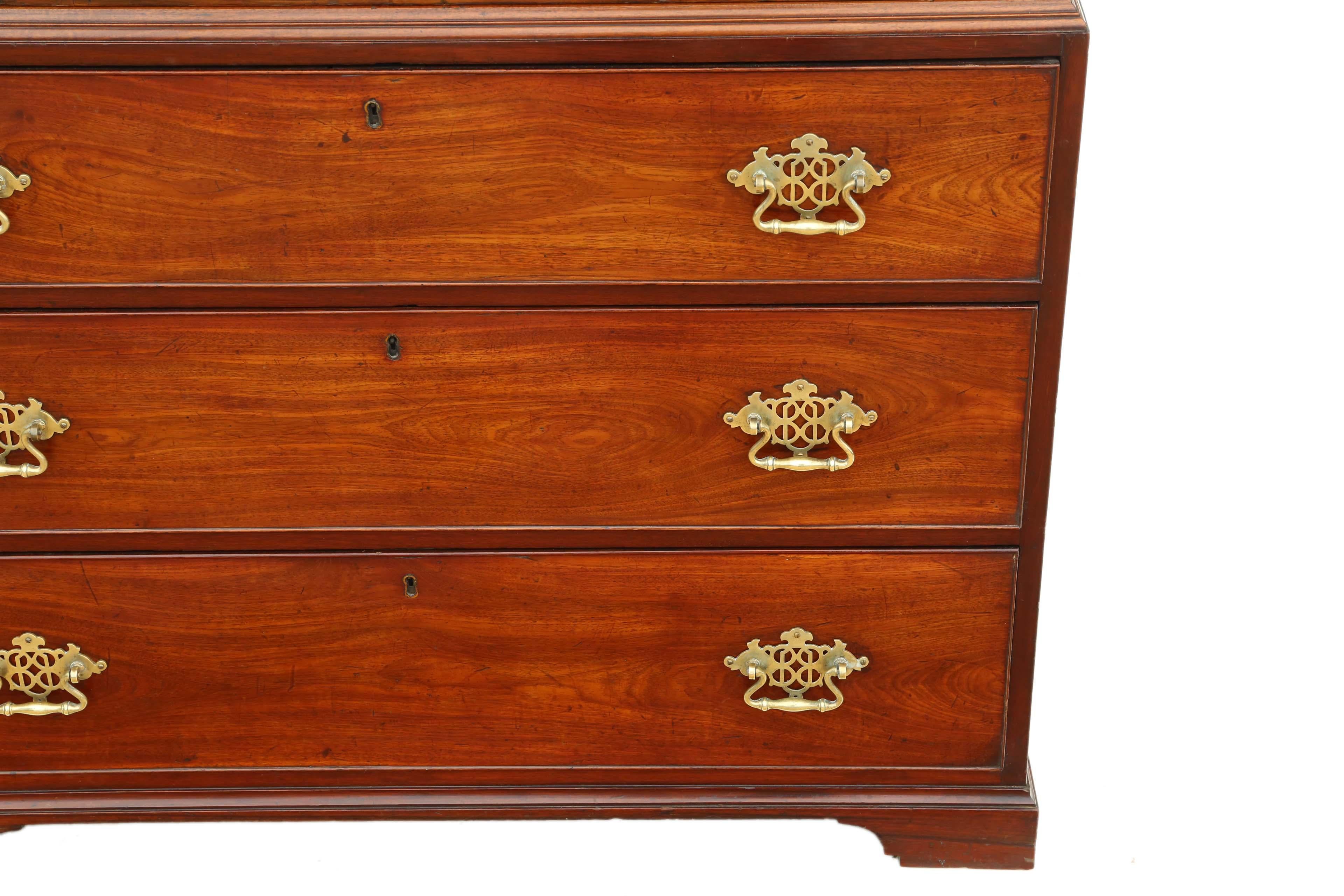 Antique Fine Quality Georgian Mahogany Tallboy Chest on Chest of Drawers 2