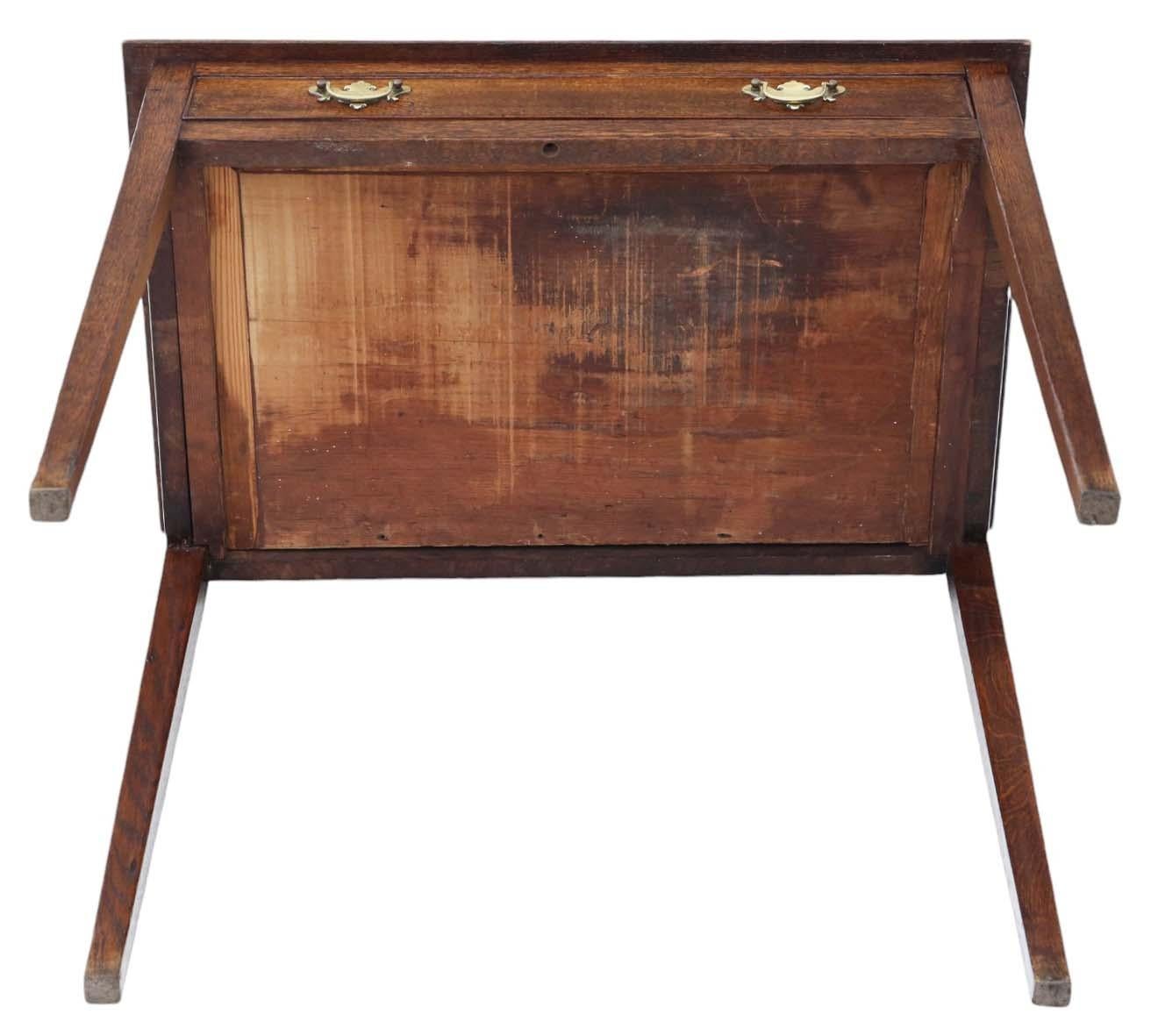 Antique Fine Quality Georgian Oak Writing Dressing Side Desk Table 19th Century 6