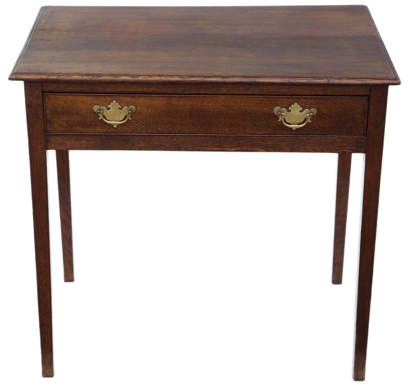 Antique Fine Quality Georgian Oak Writing Dressing Table, 19th Century – also ideal as a desk or side table. Featuring fantastic clean lines and a simple, elegant style.

This exceptional piece is solidly constructed with tight joints and no