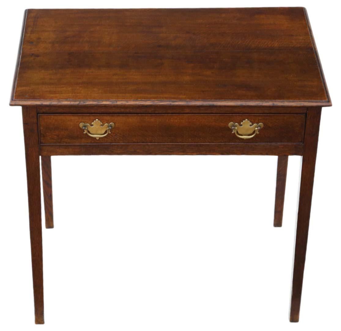 Antique Fine Quality Georgian Oak Writing Dressing Side Desk Table 19th Century In Good Condition In Wisbech, Cambridgeshire