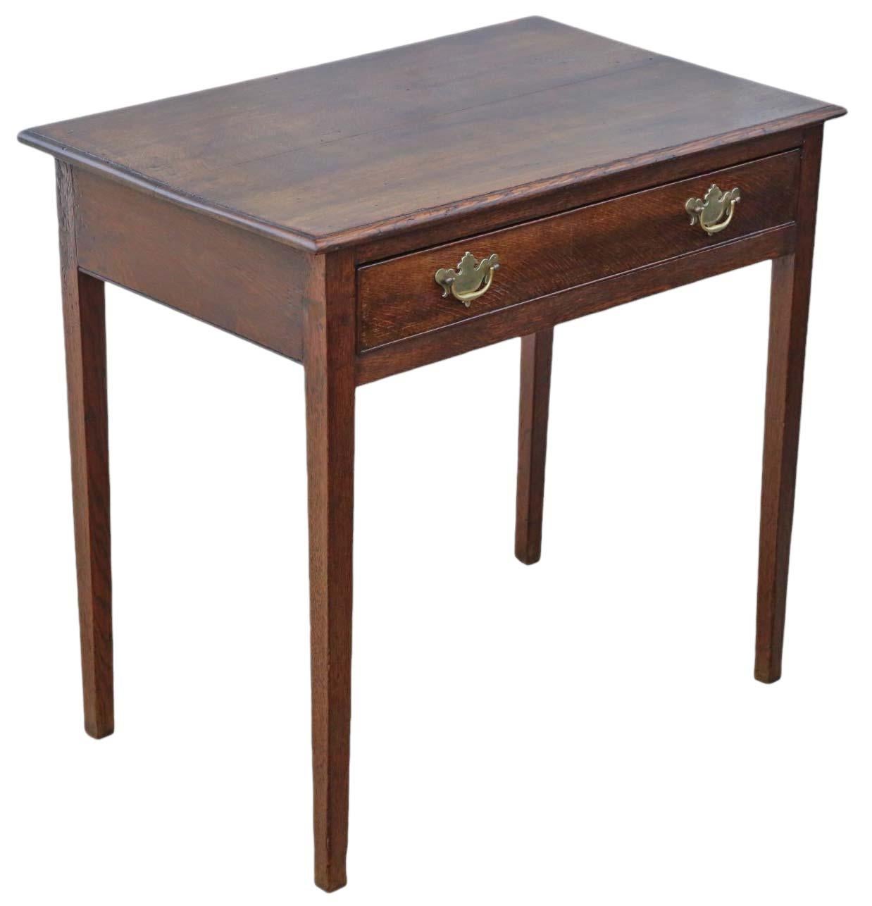 Antique Fine Quality Georgian Oak Writing Dressing Side Desk Table 19th Century 2