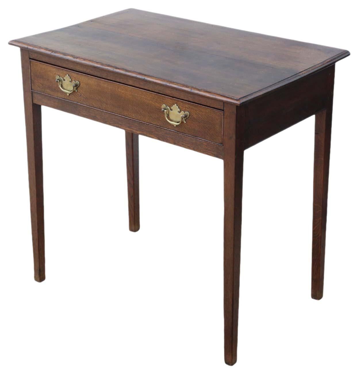 Antique Fine Quality Georgian Oak Writing Dressing Side Desk Table 19th Century 4