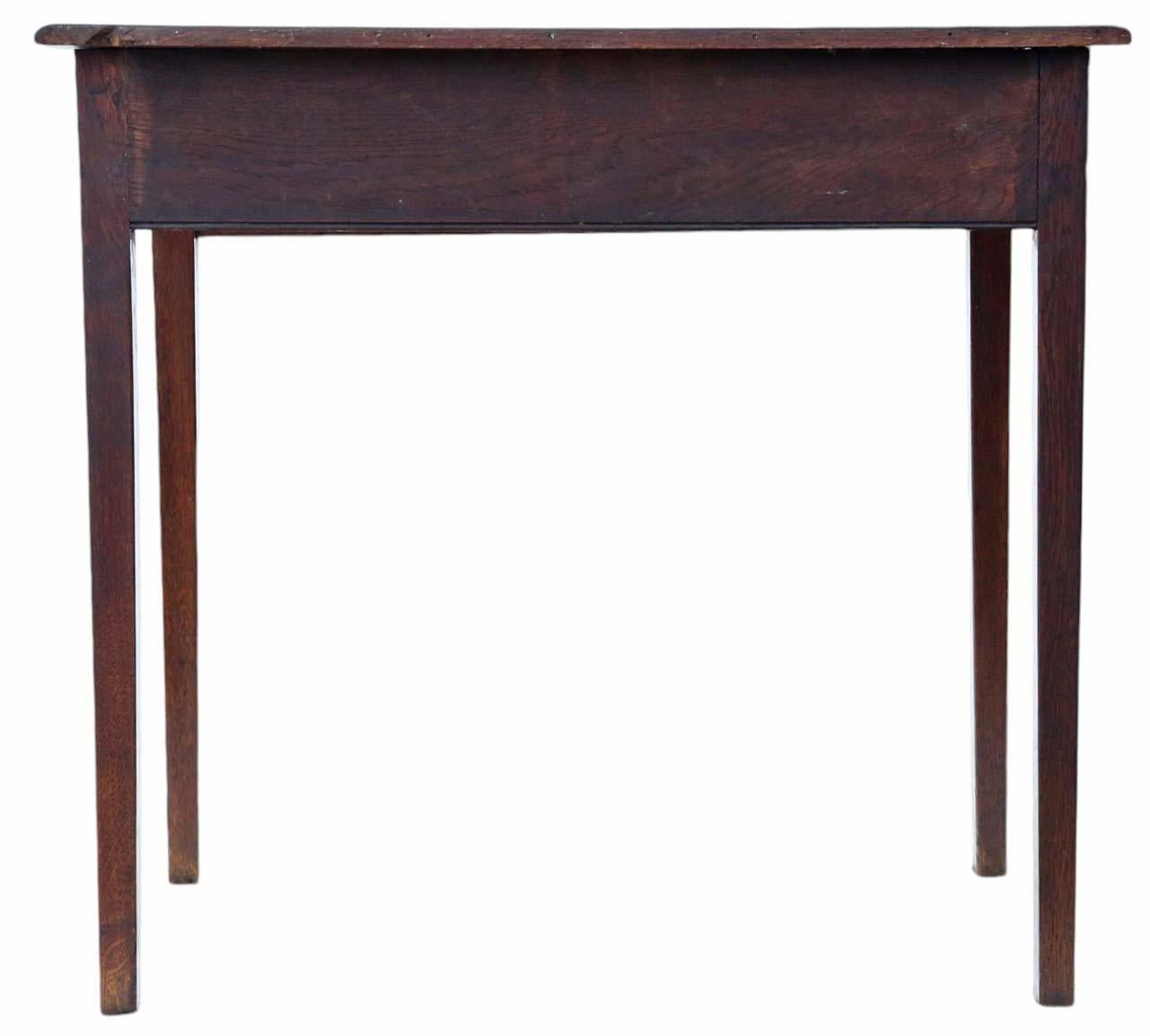 Antique Fine Quality Georgian Oak Writing Dressing Side Desk Table 19th Century 5