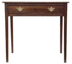 Antique Fine Quality Georgian Oak Writing Dressing Side Desk Table 19th Century