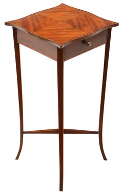 Antique fine quality Georgian revival serpentine mahogany bedside table C1910