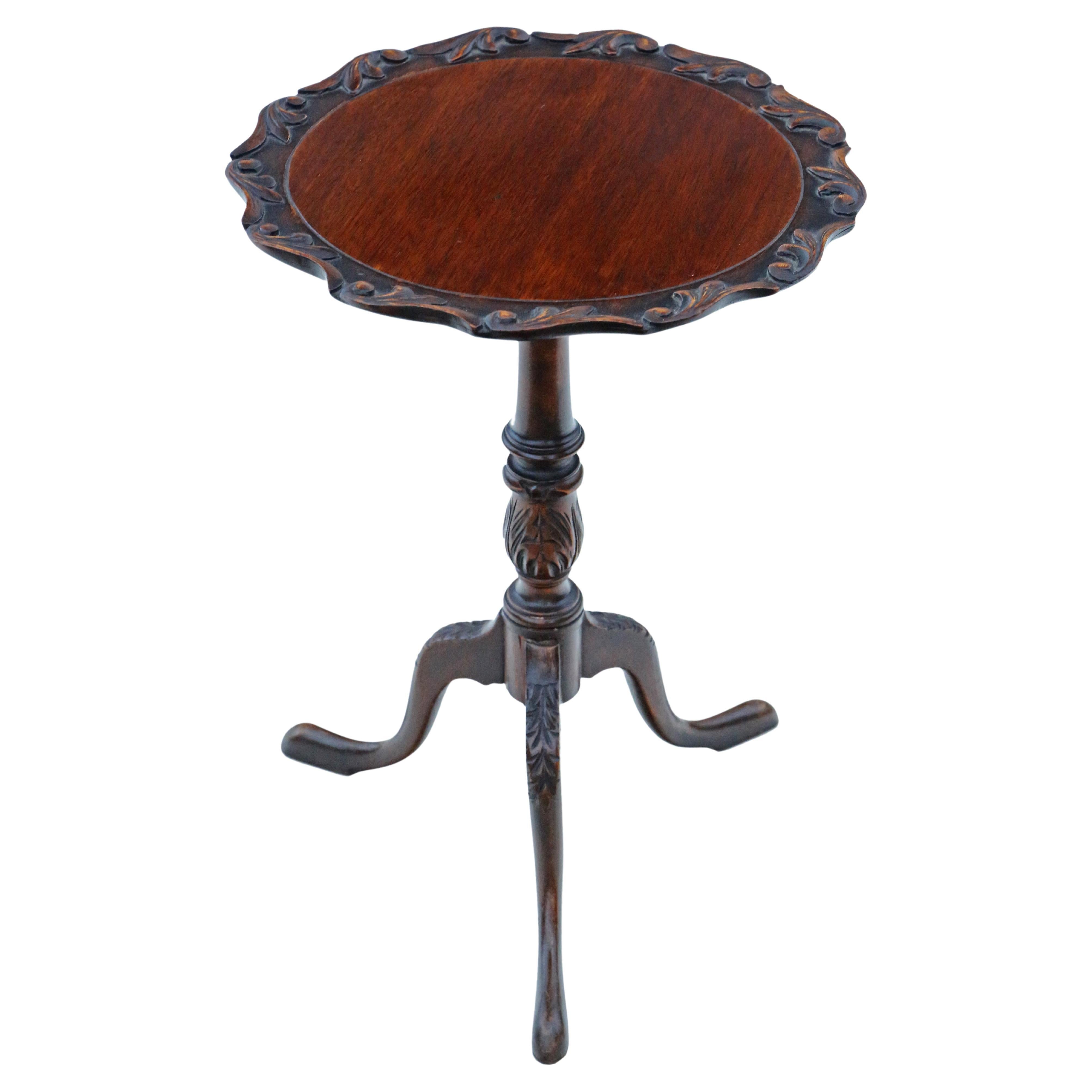 Antique fine quality Georgian revival wine or side table C1910 mahogany For Sale
