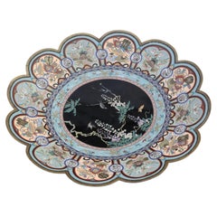 Antique Fine Quality Large Meiji Oriental Japanese Cloisonne Charger Plate