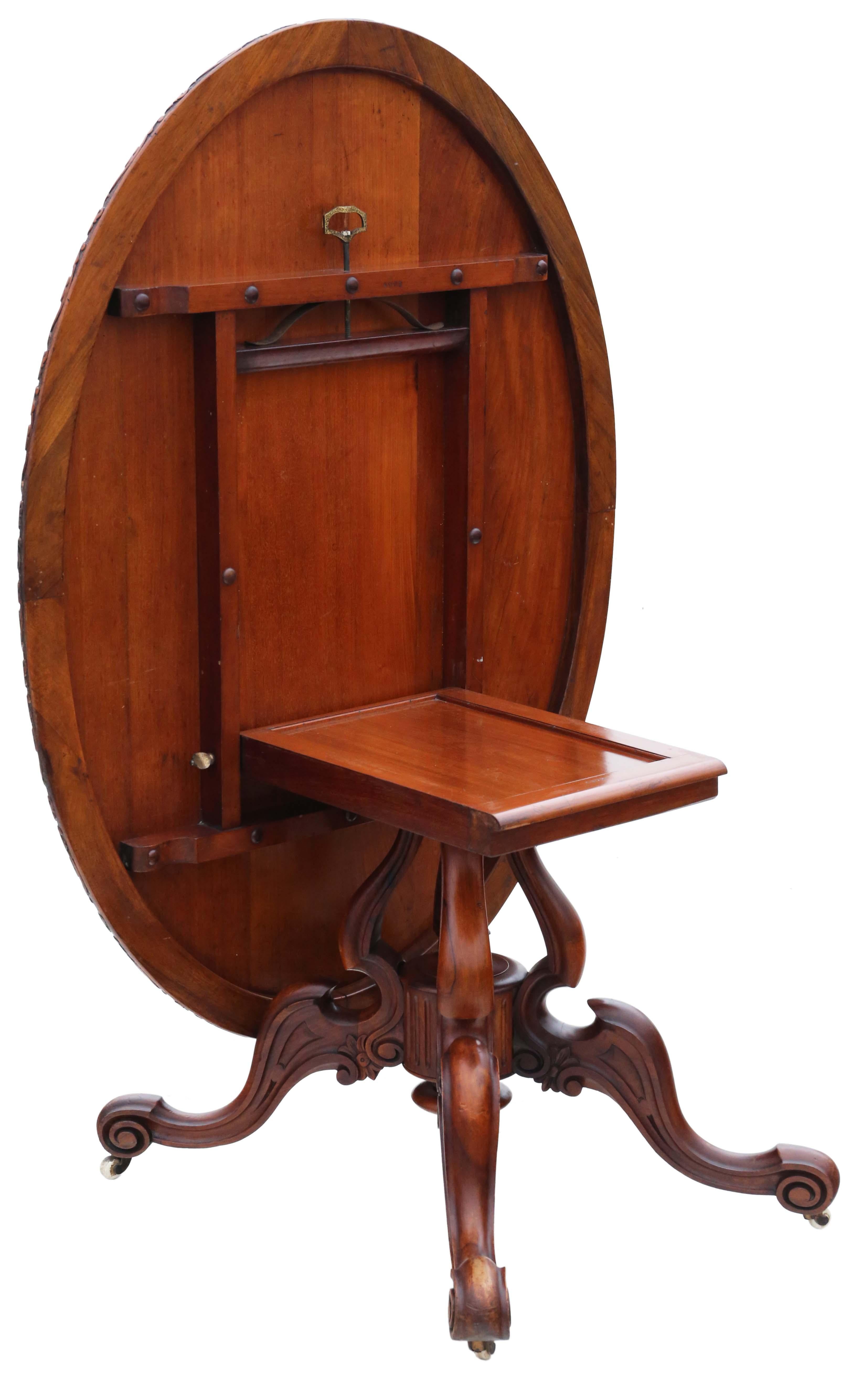 Antique Fine Quality Large 19th Century Victorian Burr Walnut Breakfast Table For Sale 1