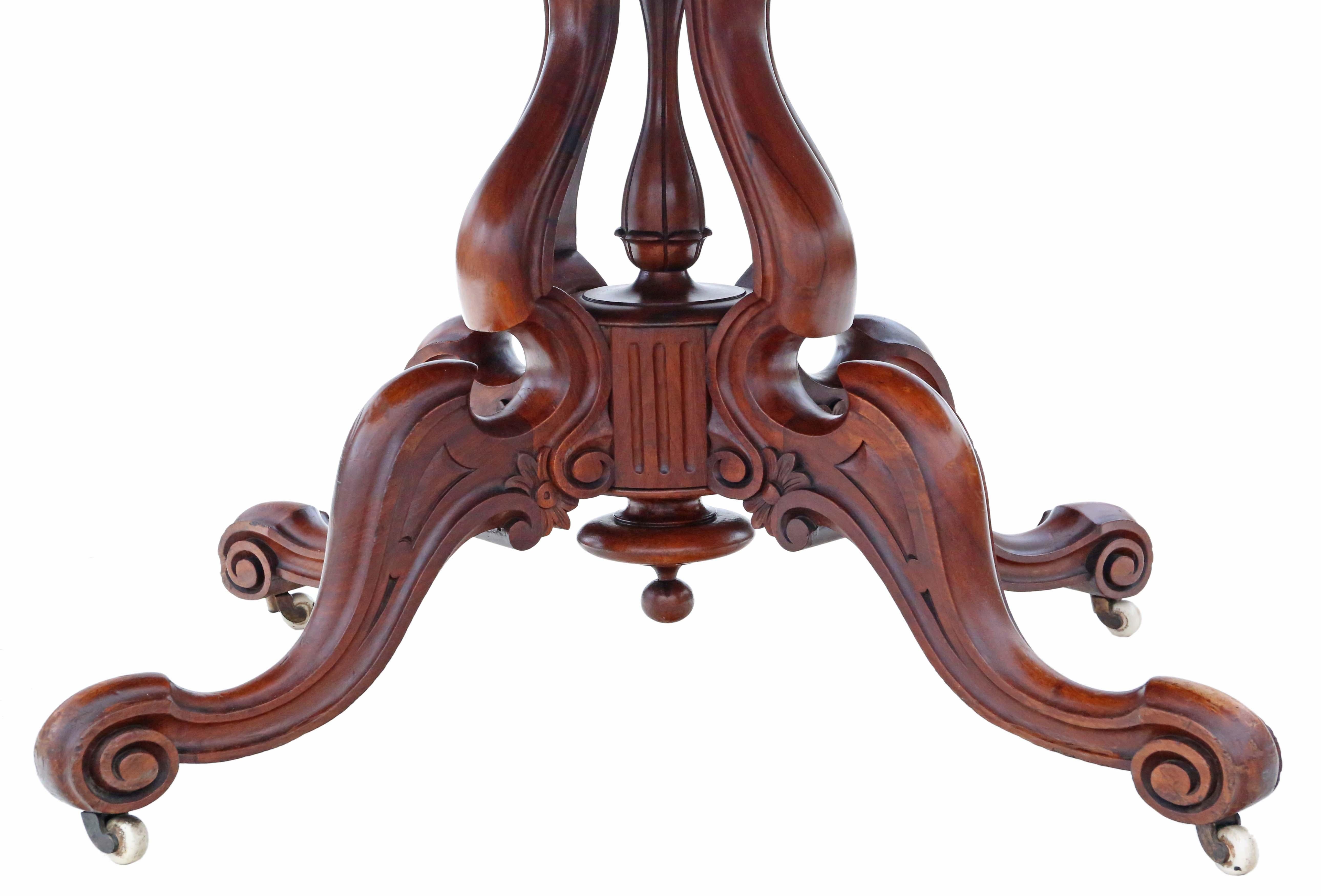 Antique Fine Quality Large 19th Century Victorian Burr Walnut Breakfast Table For Sale 1