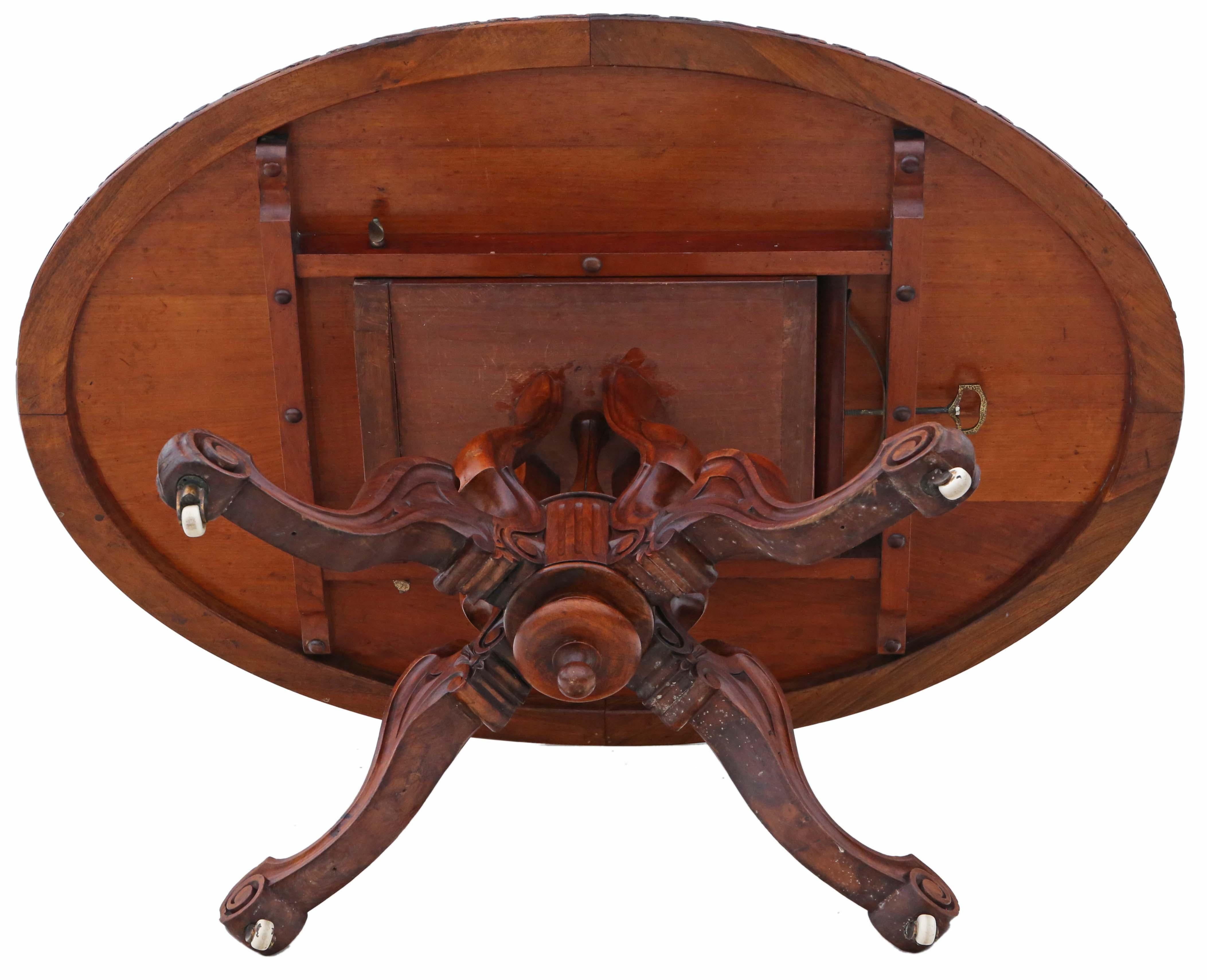 Antique Fine Quality Large 19th Century Victorian Burr Walnut Breakfast Table For Sale 6
