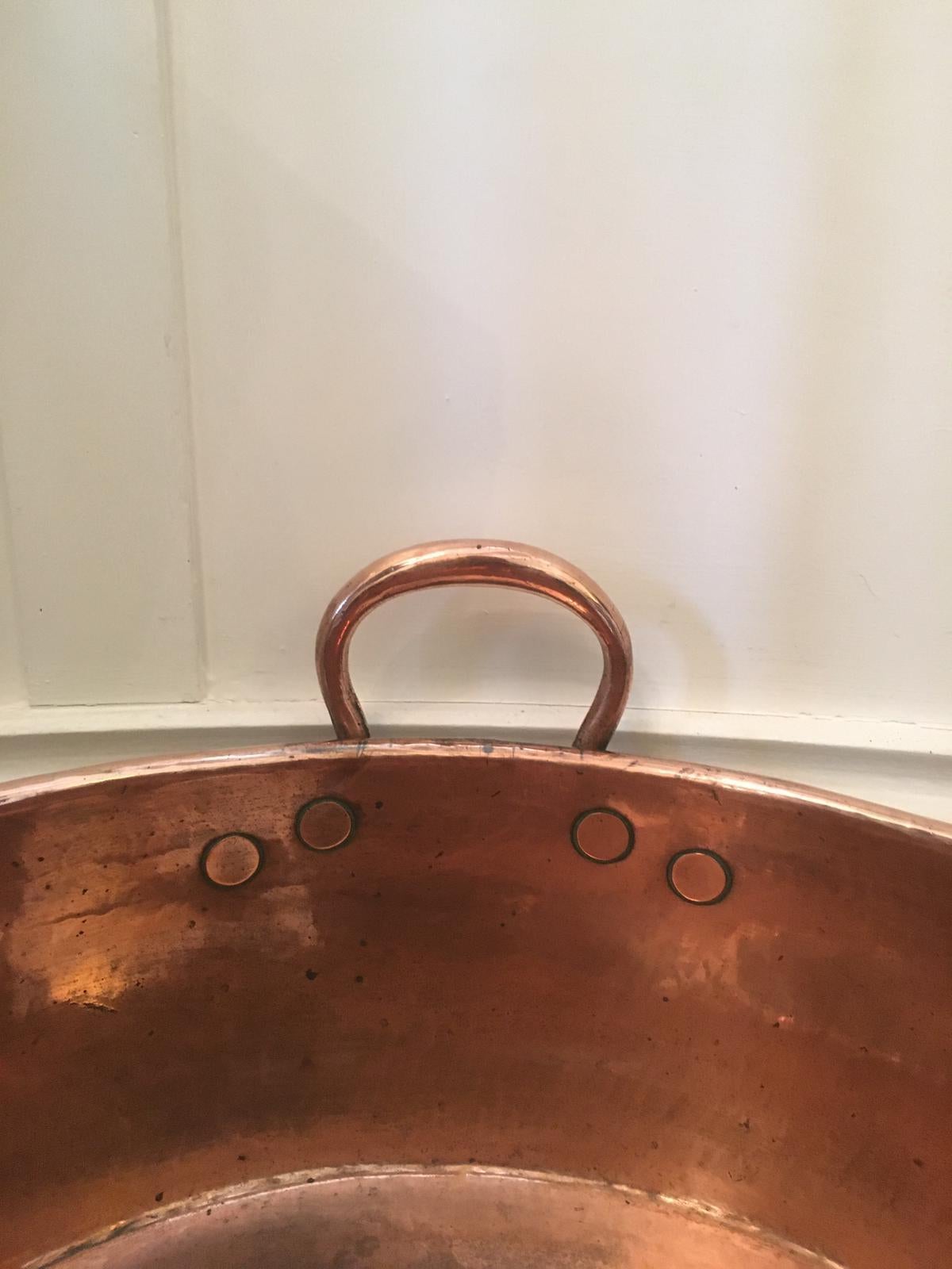 English Antique Fine Quality Large Georgian Copper Pan