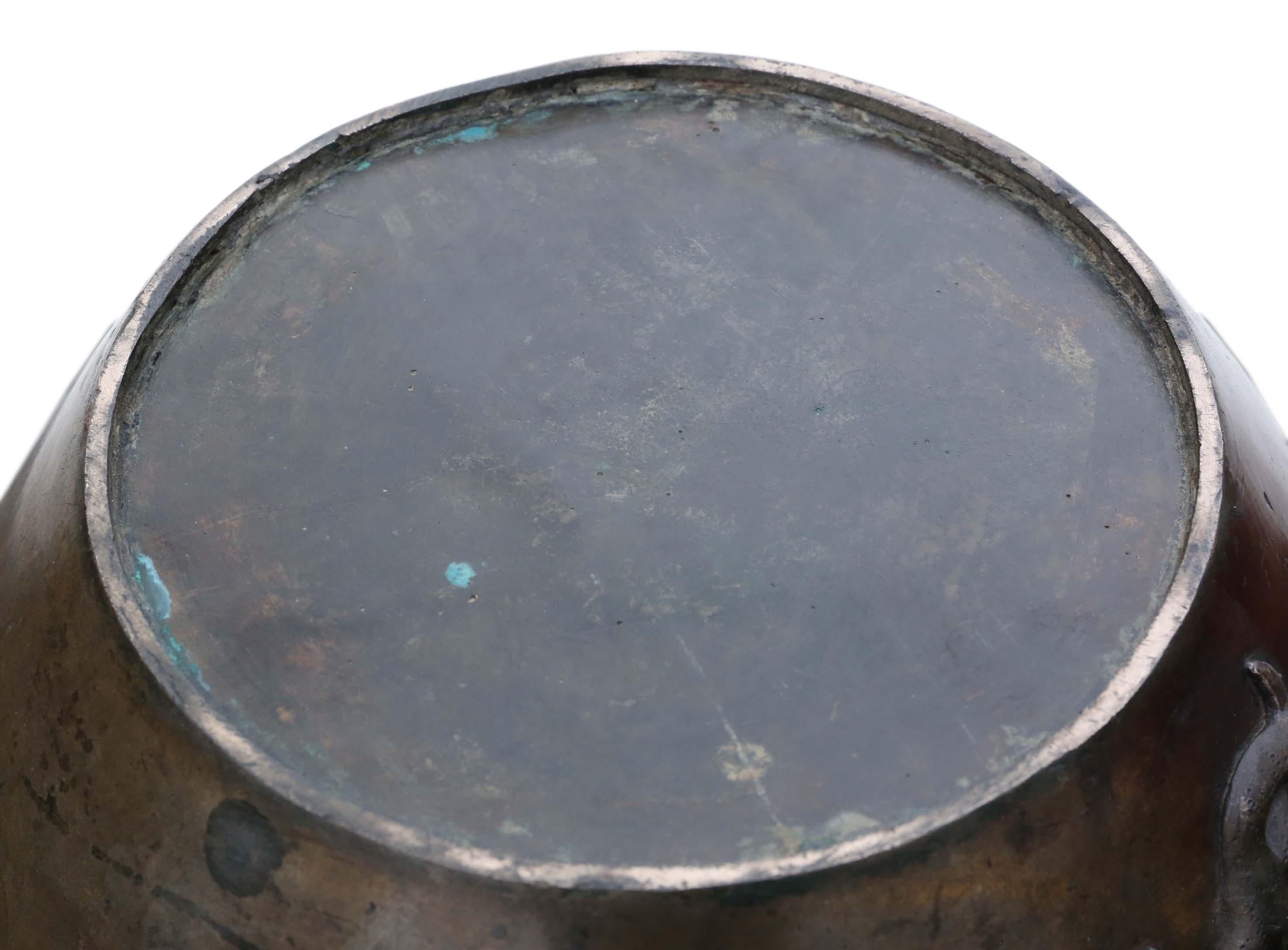 Antique Fine Quality Large Oriental Japanese Bronze Jardinière Planter Bowl 3