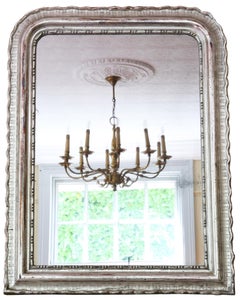 Antique fine quality large silver gilt 19th Century overmantle or wall mirror