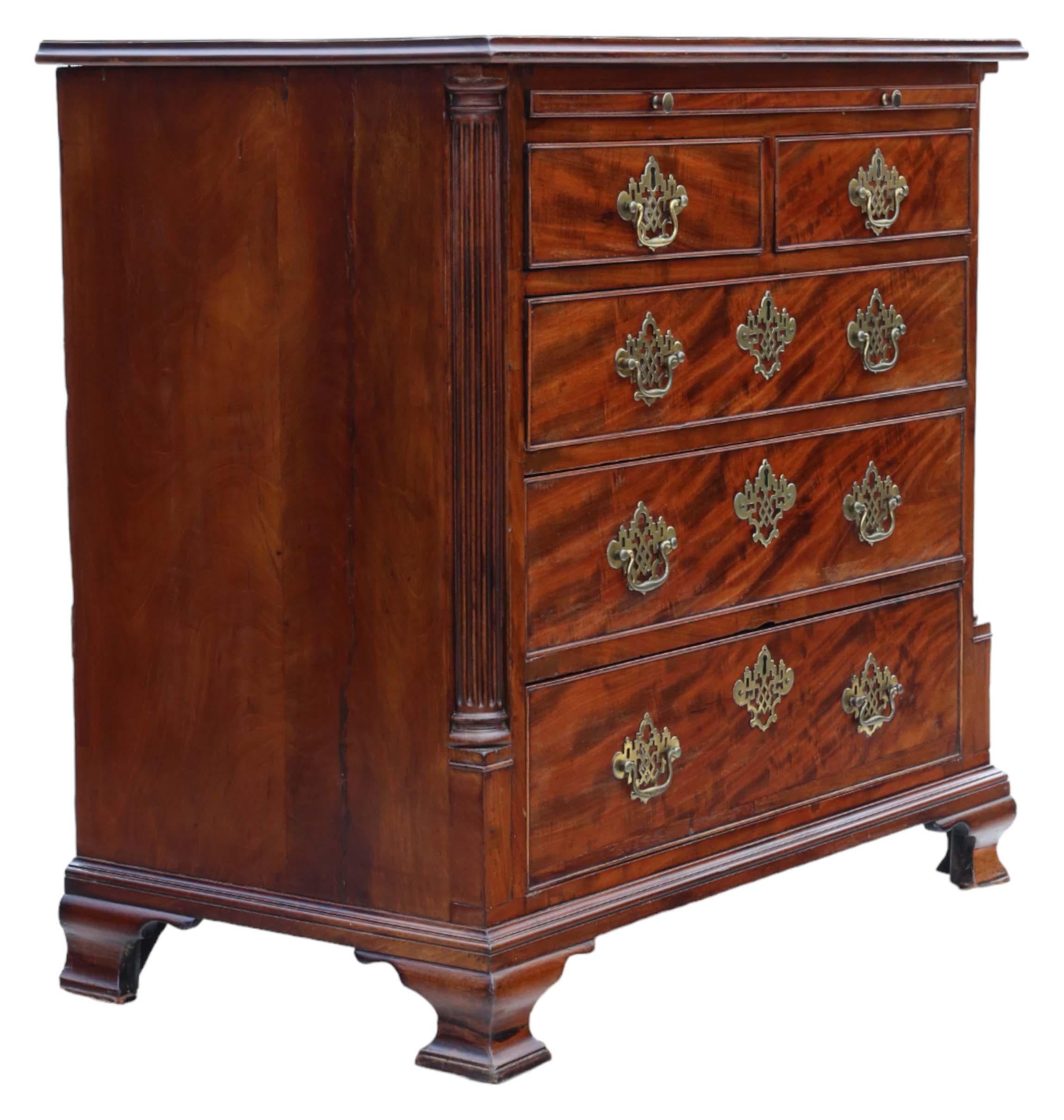 Antique fine quality late 18th Century mahogany batchelor's chest of drawers In Good Condition For Sale In Wisbech, Cambridgeshire