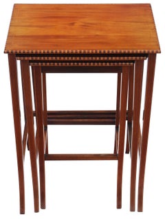 Antique fine quality mahogany nest of 3 Edwardian tables C1905