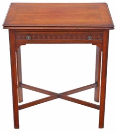 Antique Fine Quality Mahogany Writing Card Table Desk Side Dressing