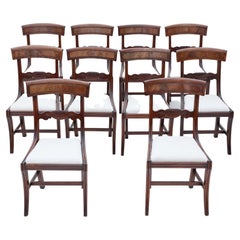 Antique Fine Quality Set of 10 Early 19th Century Regency Mahogany Dining Chairs
