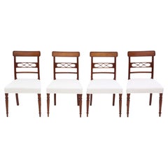 Antique Fine Quality Set of 4 Early 19th Century Mahogany Dining Chairs