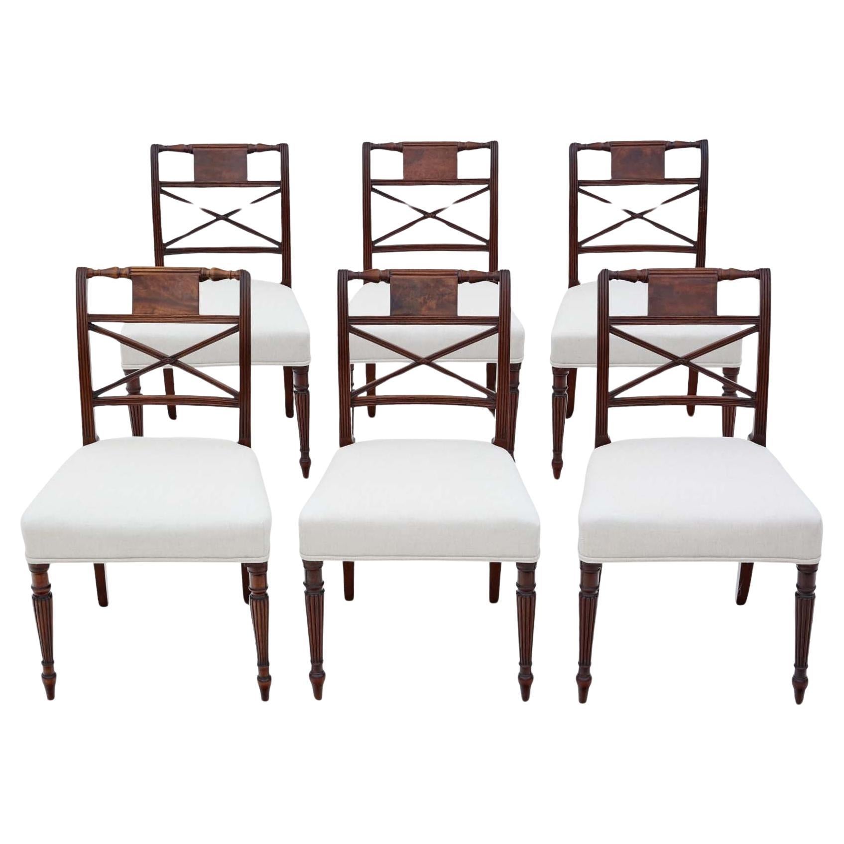 Antique fine quality set of 6 19th Century mahogany dining chairs Gillows