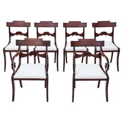 Antique Fine Quality Set of 6 
4 + 2
 Regency Mahogany Dining Chairs 19th Centur