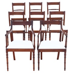 Antique Fine Quality Set of 8 '6 + 2' Georgian Mahogany Dining Chairs C1815