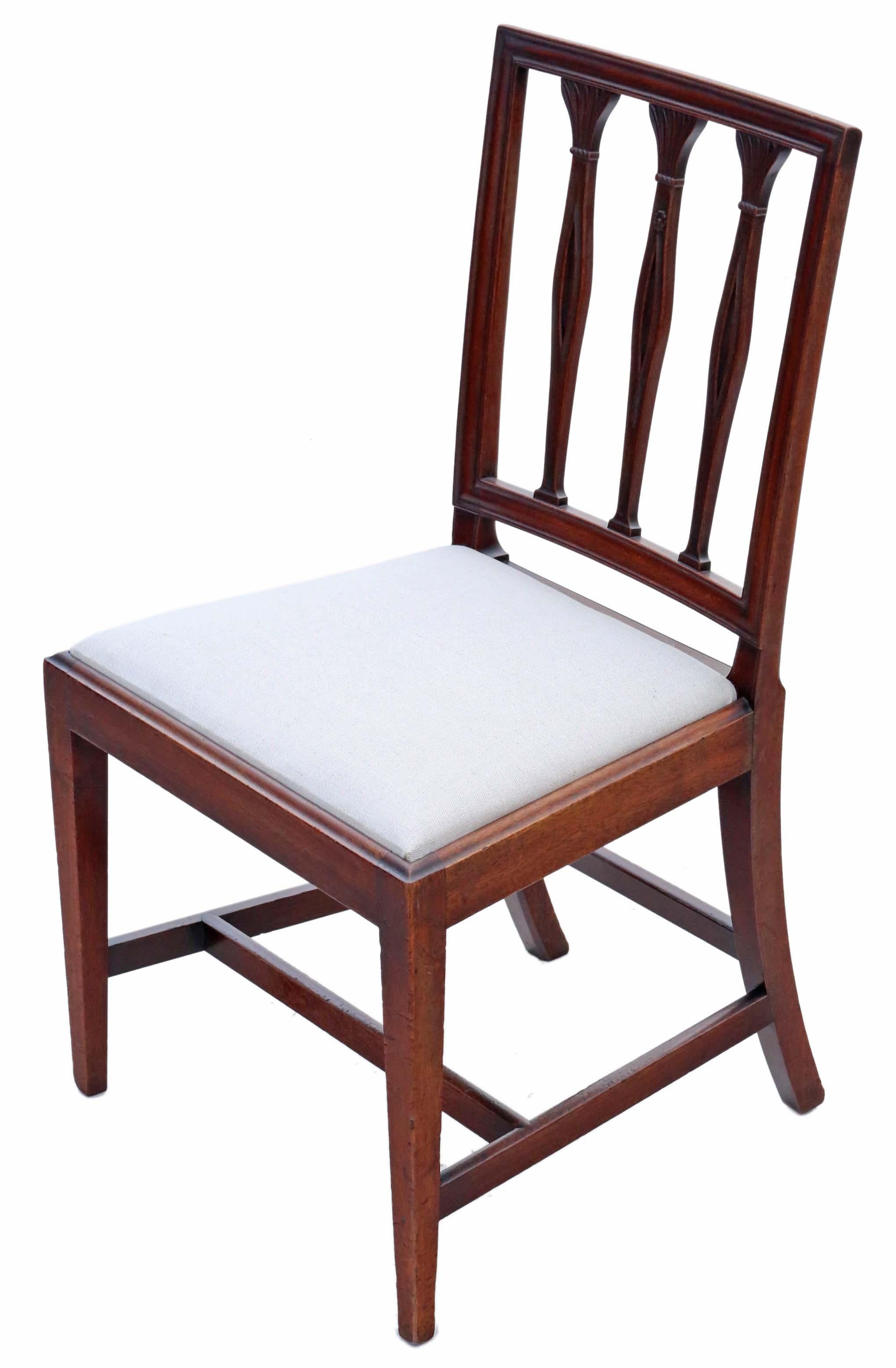 Antique Fine Quality Set of 8 '6 + 2' Georgian Mahogany Dining Chairs C1820 5